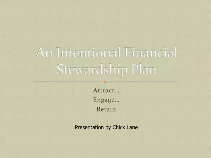an intentional financial stewardship plan