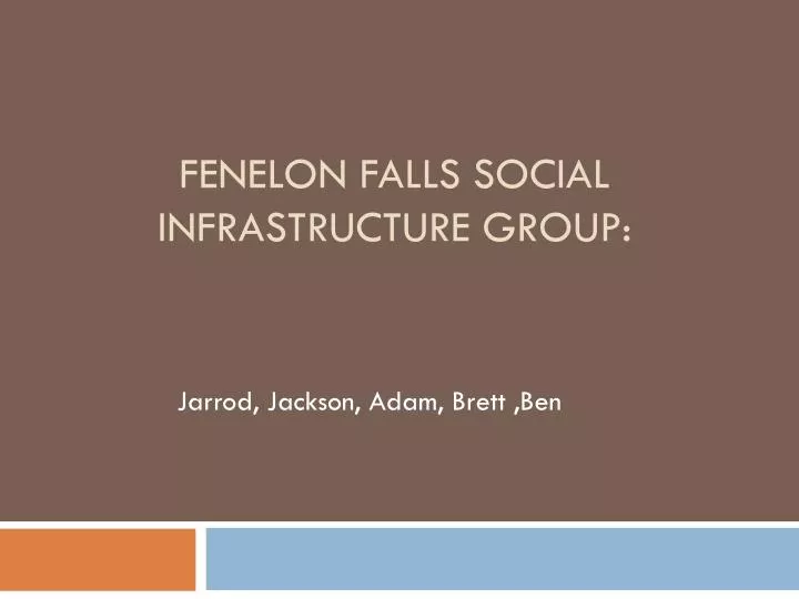 fenelon falls social infrastructure group