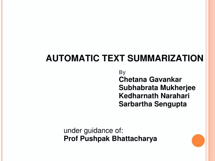 automatic text summarization