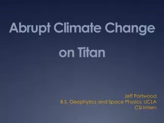 Abrupt Climate Change on Titan