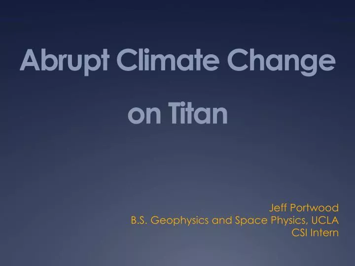 abrupt climate change on titan