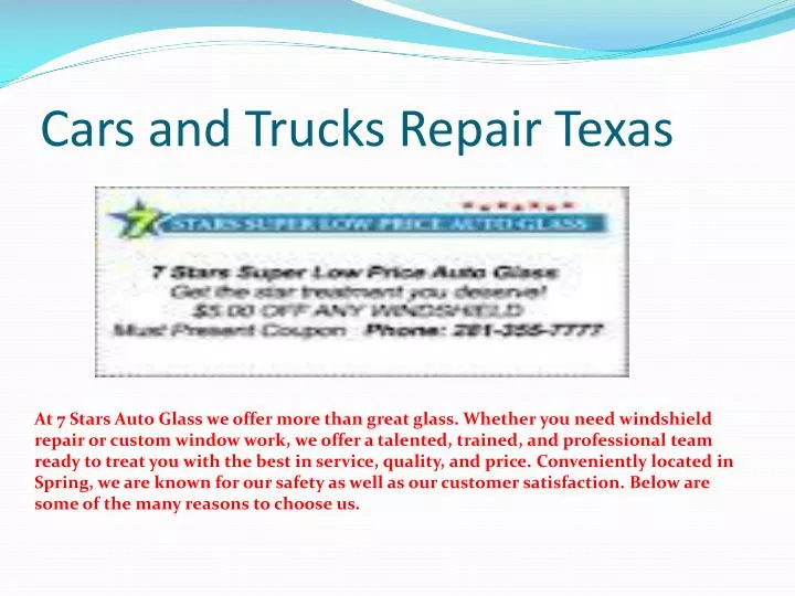 cars and trucks repair texas