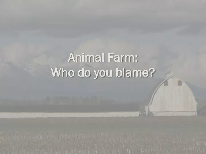 animal farm who do you blame