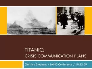 TITANIC: Crisis Communication Plans