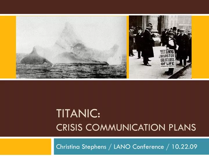 titanic crisis communication plans