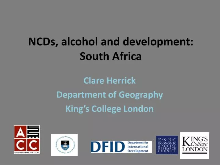 ncds alcohol and development south africa