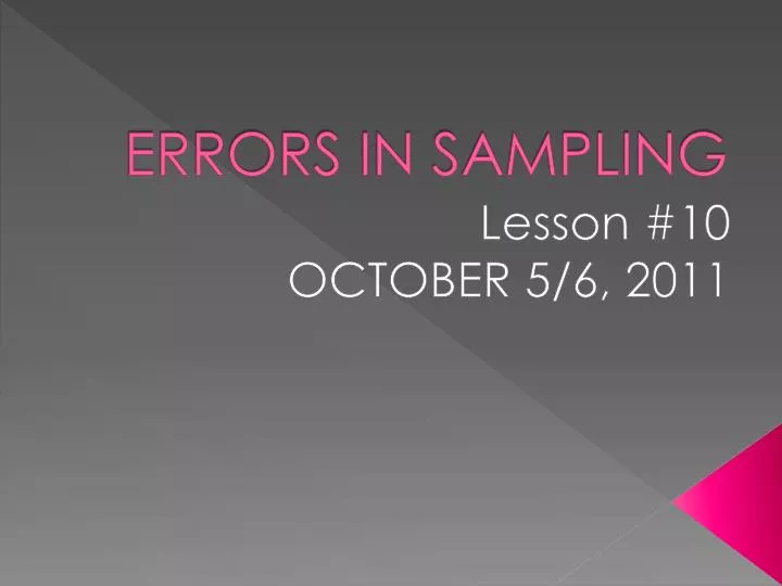 errors in sampling
