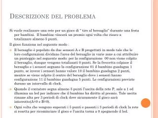 descrizione del problema