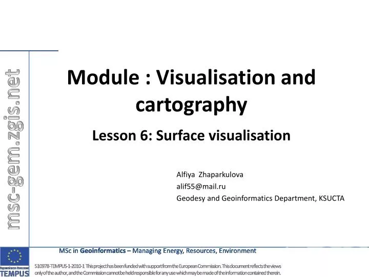 module visualisation and cartography lesson 6 surface visualisation