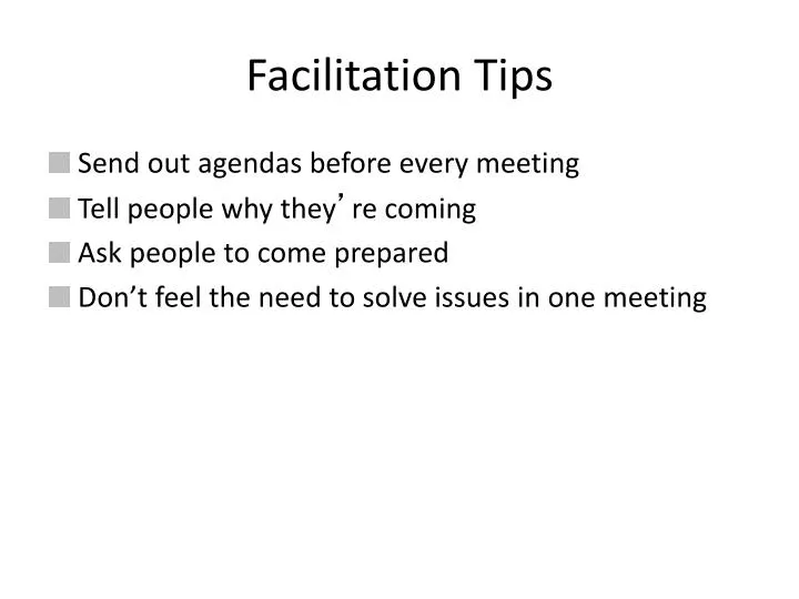 facilitation tips