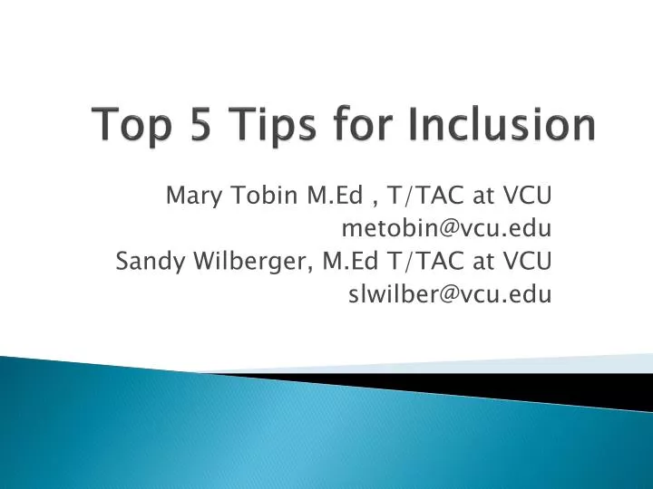 top 5 tips for inclusion