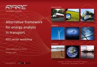 Alternative framework for energy analysis in transport EEO sector workshop