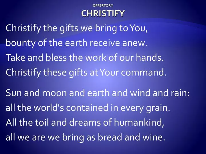 offertory christify