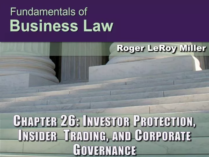 chapter 26 investor protection insider trading and corporate governance