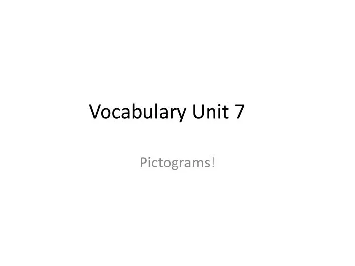 vocabulary unit 7