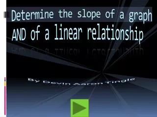 Determine the slope of a graph AND of a linear relationship