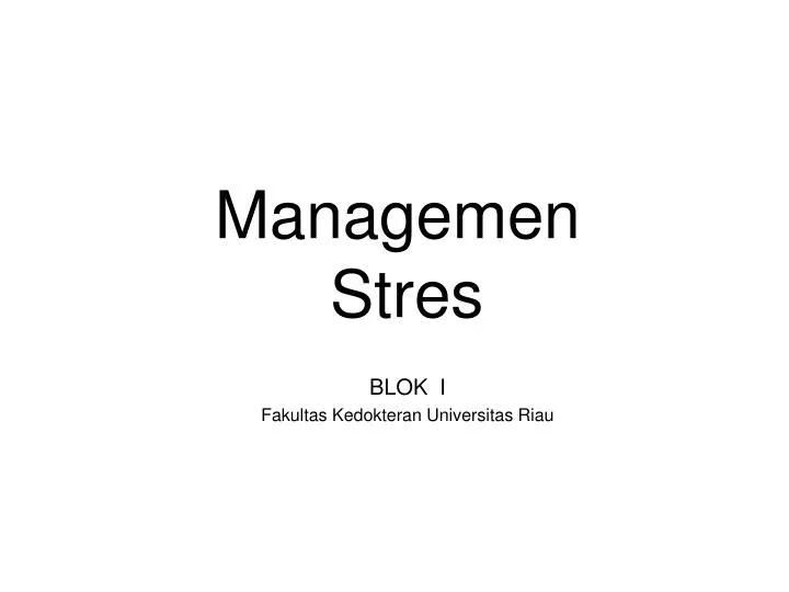 managemen stres