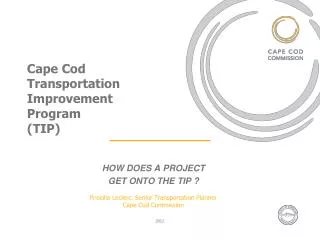 Cape Cod Transportation Improvement Program (TIP)