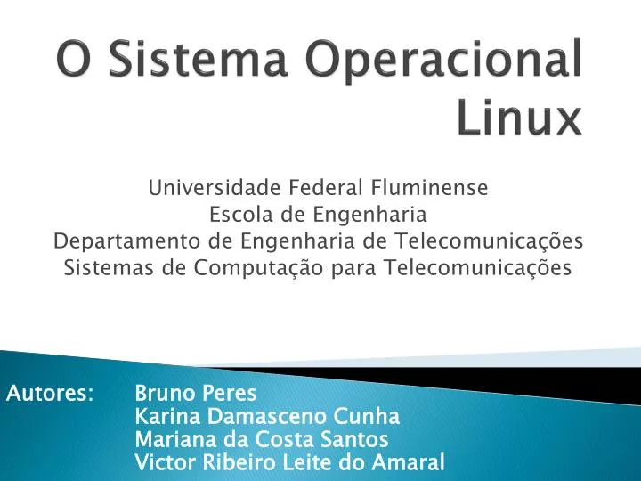 o sistema operacional linux