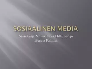 sosiaalinen media
