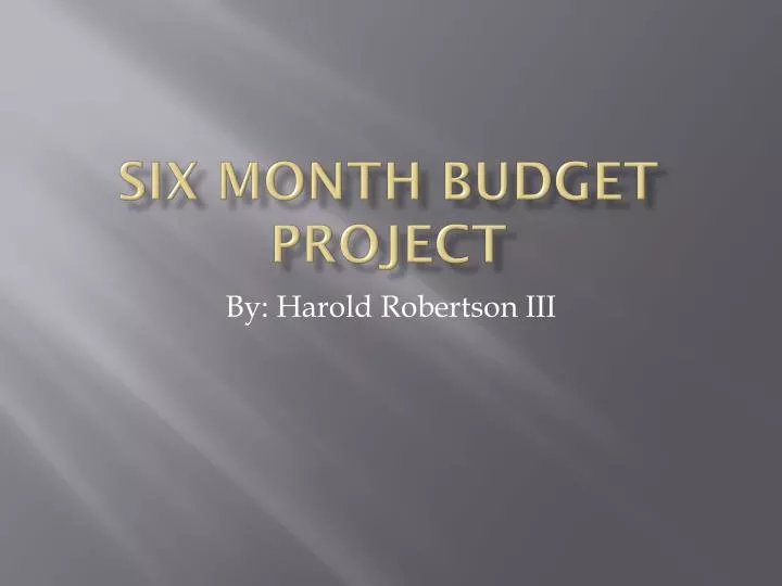 six month budget project
