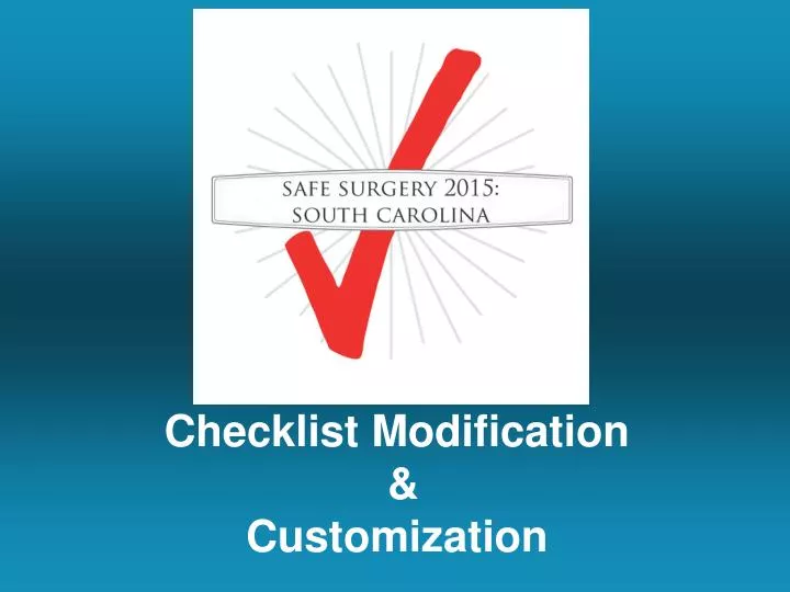 checklist modification customization