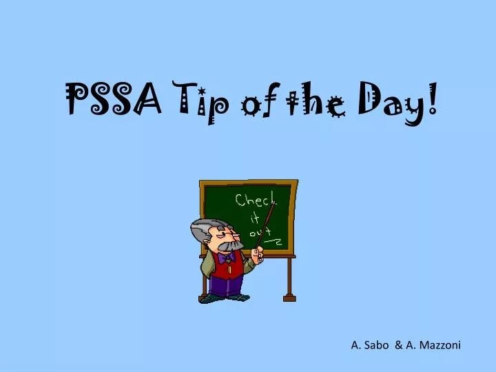 pssa tip of the day
