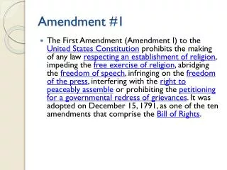 Amendment #1