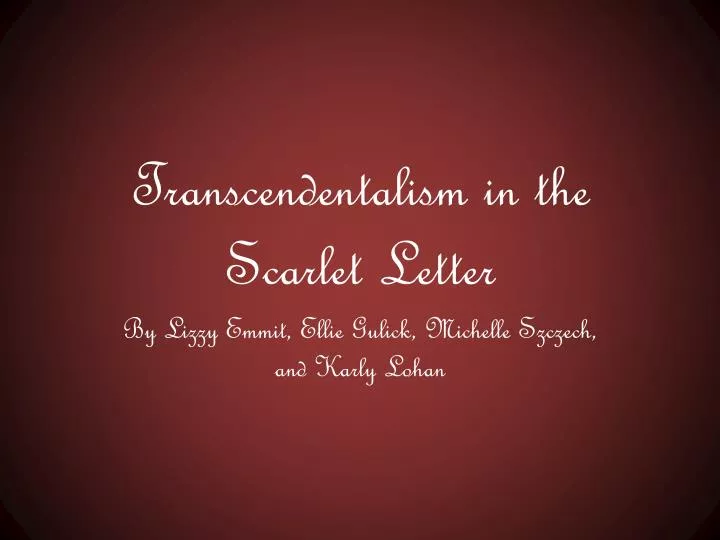 transcendentalism in the scarlet letter
