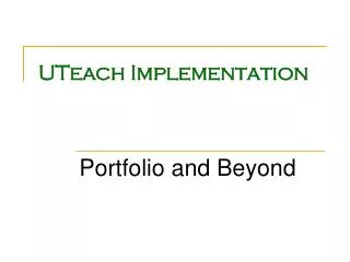 UTeach Implementation