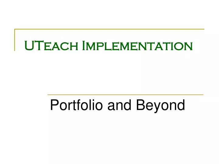 uteach implementation
