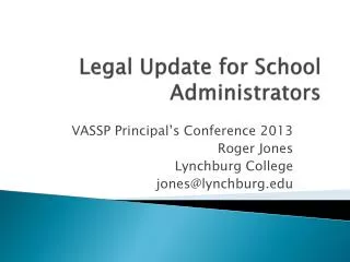 Legal Update for School Administrators