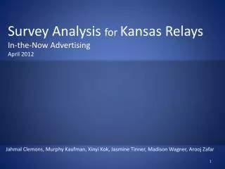 Survey Analysis for Kansas Relays In-the-Now Advertising April 2012