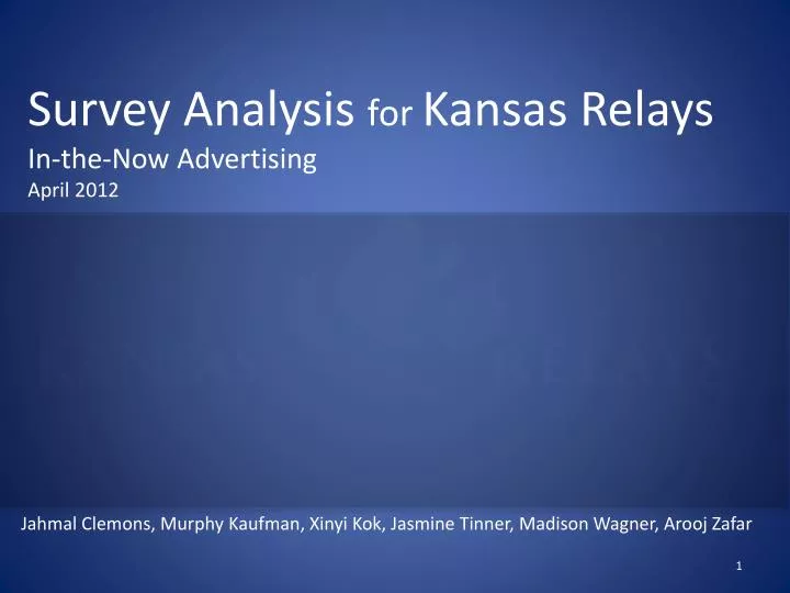 survey analysis for kansas relays in the now advertising april 2012