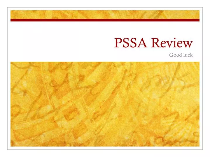 pssa review