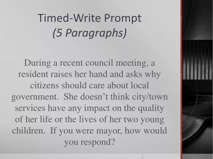 timed write prompt 5 paragraphs
