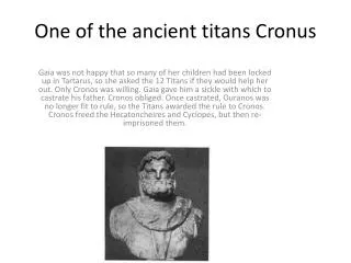 One of the ancient titans Cronus