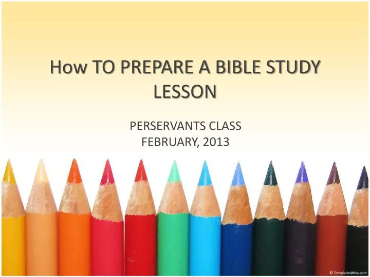 how to prepare a bible study lesson