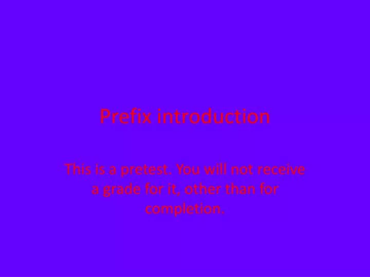 prefix introduction