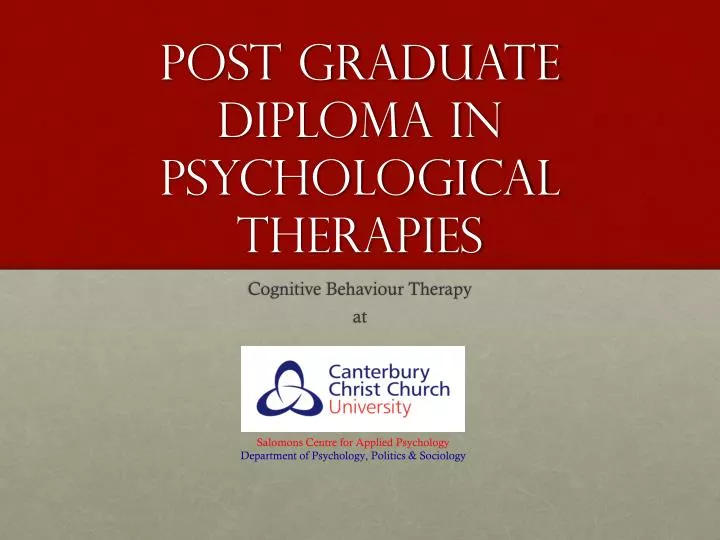 post graduate diploma in psychological therapies