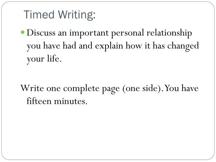 timed writing