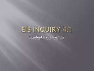 EIS Inquiry 4.1