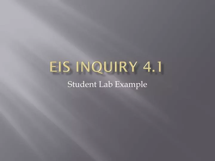 eis inquiry 4 1