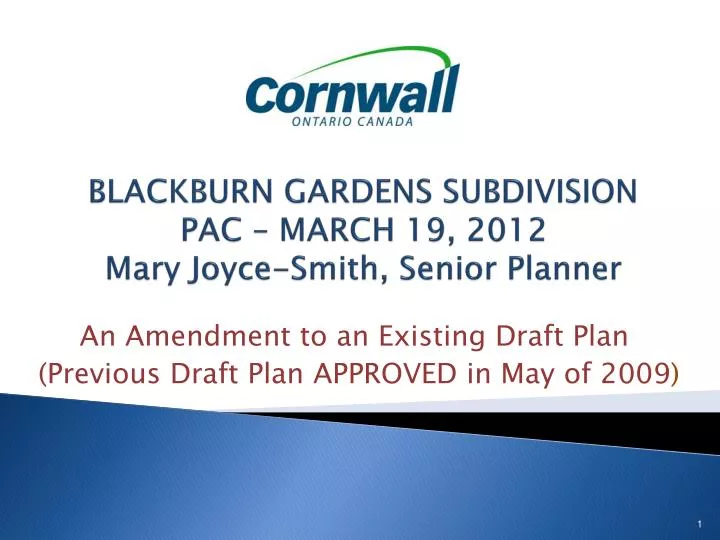 blackburn gardens subdivision pac march 19 2012 mary joyce smith senior planner