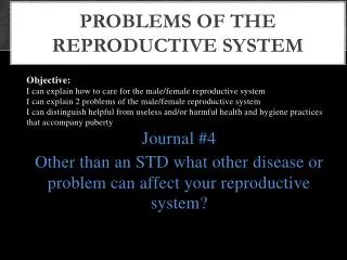 problems of the reproductive system