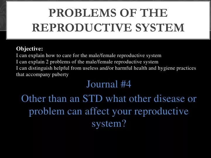 problems of the reproductive system