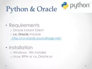 Python &amp; Oracle