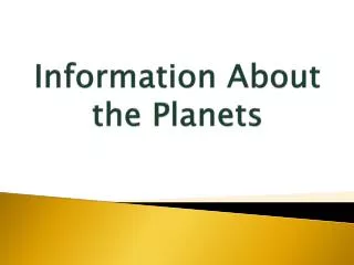 information about the planets