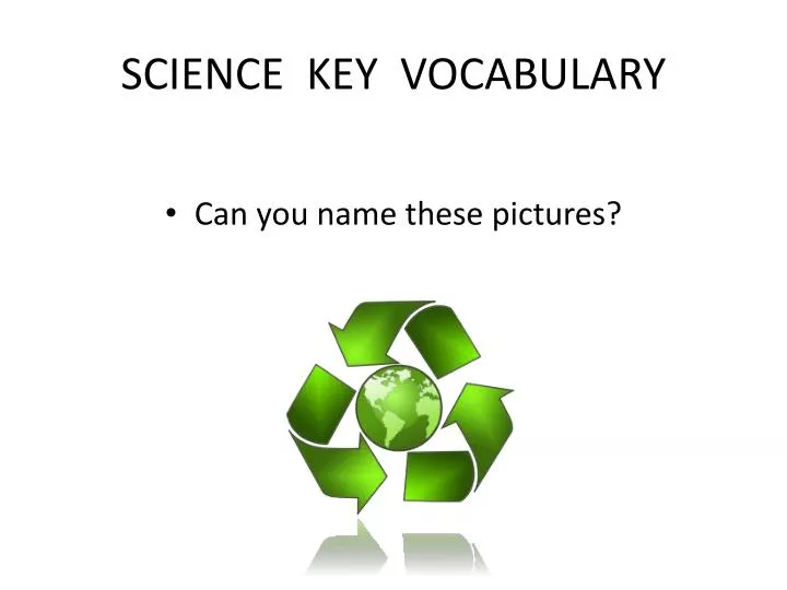 science key vocabulary