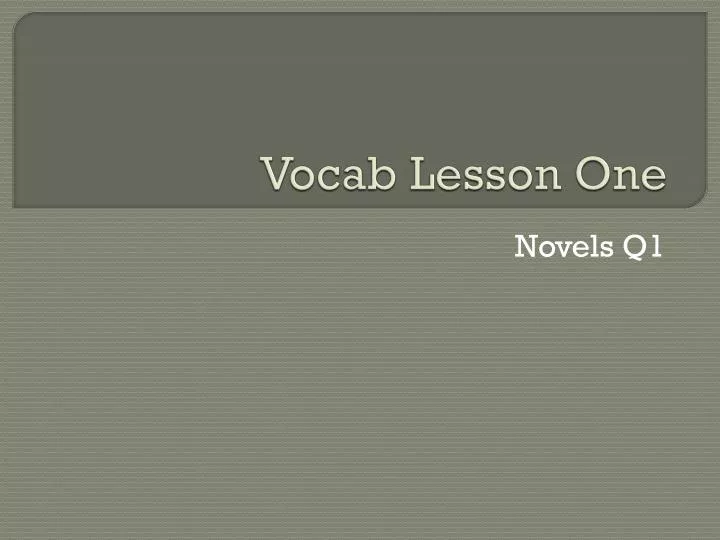 vocab lesson one